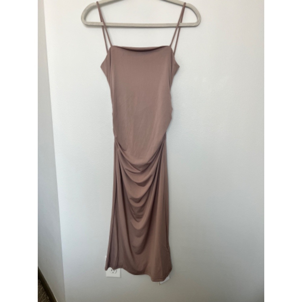 Commense Bodycon‎ Dress Ruched Tie Back Sleeveless Party Cocktail Dress M